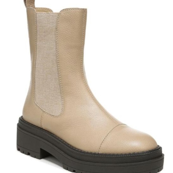 Sam Edelman Shoes - Sam Edelman Beige Wellington Cap Toe Chelsea Boots